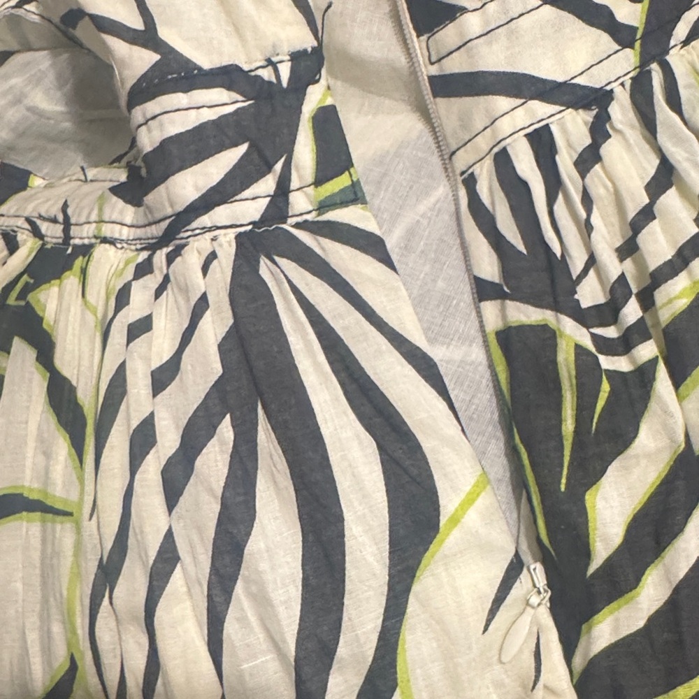 Joie Green and Black Leaf Print Maxi Dress - Picture 5 of 7